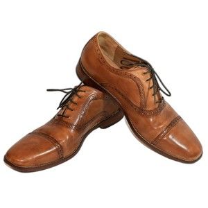 Coal Haan Grand OS Giraldo Cap II Brown Tan Cap Toe Brogue Oxfords Mens Sz 13M